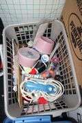 Pattern Cutting Boards, Sewing Pad, Thread, Fabric, Blanket Pieces, White Sew Quick, Crafting Supplies, and Misc.