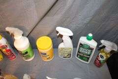 Murphy Wood Cleaner, Antibacterial Wipes, Hornet Spray, Swiffer Power Mop, Glass Cleaner, and Misc. Cleaning Supplies