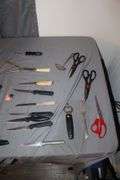 Magic Chef Food Chopper, Knives, Scissors, Juicer, Spatulas, Nutcracker, Bottle Opener, and Misc.