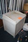 Suncast Deck Box, Baseball Bat, Septic Snake, Wire, Hammer, Wire Brush, and Misc.