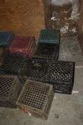 (11) Plastic Milk Crates and PVC Elbows