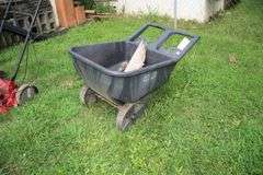 Cyclone 2 Wheel Lawn Cart and Murray 22 Inch Push Mower for Parts