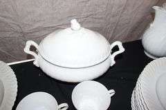 Kaiser Teapots, Serving Plates, Plates, Bowls, Saucers, Cups, Soup Tureens, Sugar Canister, and Gravy Boat