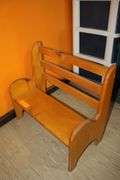 Oval Magazine Rack Lamp Table and (2) Small Wooden Benches