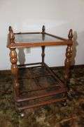 Marble Top Plant Stand and Glass Top Bar Cart