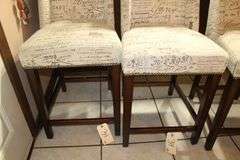 (3) Wing Back Cushioned Bar Stools, and High Back Cushioned Chair with Pillow