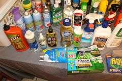 Murphy Wood Cleaner, Antibacterial Wipes, Hornet Spray, Swiffer Power Mop, Glass Cleaner, and Misc. Cleaning Supplies