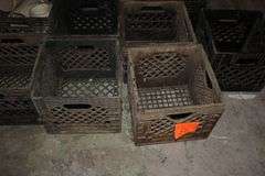 (11) Plastic Milk Crates and PVC Elbows