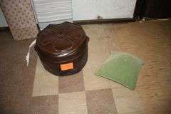 Tater Box, 4 Tier Shelf, 4 Tier Metal Shelf, Footstool, (2) Ironing Boards, and Pillow