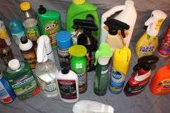 Murphy Wood Cleaner, Antibacterial Wipes, Hornet Spray, Swiffer Power Mop, Glass Cleaner, and Misc. Cleaning Supplies