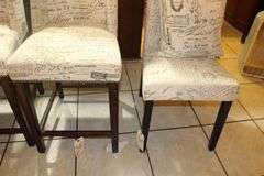 (3) Wing Back Cushioned Bar Stools, and High Back Cushioned Chair with Pillow