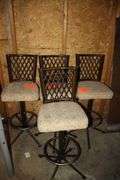 (4) Cushioned High Back Bar Stools