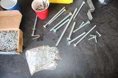 Nails, Bolts, Plastic Trays, Carriage Bolts, and Lag Screws