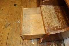 End Table, Single Drawer End Table, Corner Shelf, and Wicker Stool