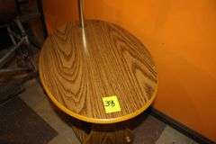 Oval Magazine Rack Lamp Table and (2) Small Wooden Benches