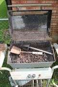 Sunbeam Grill, Rubbermaid Trash Can, Gott Cooler, and Simply 10.5 Gallon Metal Trash Can