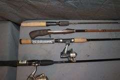(3) Shakespeare, EZ Cast, Quantium, Proton Rod and Reels, (2) Rods, and Longbow