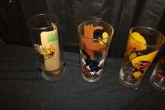 Looney Toon Glasses, (9) 2010 Derby Glasses, E.T Glasses, 2003 Derby Glass, and Misc. Decorative Glasses