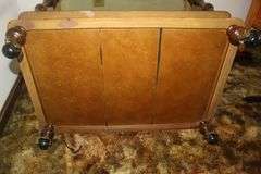 Marble Top Plant Stand and Glass Top Bar Cart