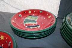 Gibson Santa Claus and Stocking Plates, Saucers, and Bowls