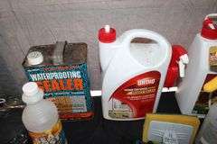 Waterproof Sealer, Ortho Insect Killer, Hand Saw, Fire Extinguisher, Caulk, Caulk Gun, Screws, Clover Needlecraft, and Misc.