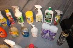 Murphy Wood Cleaner, Antibacterial Wipes, Hornet Spray, Swiffer Power Mop, Glass Cleaner, and Misc. Cleaning Supplies
