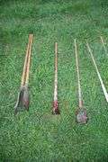 Shovels, Scoop Shovels, Rakes, Hand Saws, Hammer, Axe, Post Hole Diggers, Garden Hoe, and Misc. Hand Tools