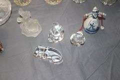Pink Depression Candy Dish, Cake Stand, Candy Dishes, Glass Punch Bowl, Bells, and Misc. Glassware