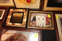 Various Size Frame Prints, Wall Hangings, and Mirror