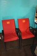 (2) Red Patio Chairs