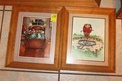 (4) Oil Paintings, Vertical Mirror, (2) Gary Peterson Prints, and Misc. Framed Wall Decor
