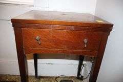 Sewing Machine Table with Sears Kenmore Sewing Machine and Seat