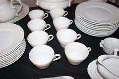Kaiser Teapots, Serving Plates, Plates, Bowls, Saucers, Cups, Soup Tureens, Sugar Canister, and Gravy Boat