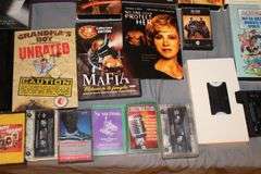 VHS Tapes, DVDs, Cassette Tapes, Audio Tape Reels, and Misc.