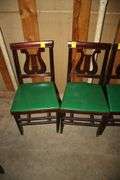 (4) Harp Back Folding Chairs and Folding Table