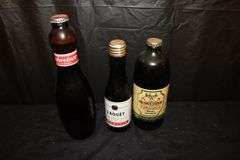 Drummer Figurine, Coasters, Soda Cans, and Misc. Glass Bottles