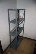 Tater Box, 4 Tier Shelf, 4 Tier Metal Shelf, Footstool, (2) Ironing Boards, and Pillow