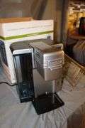 RCA 5 Disc Changer Stereo, (2) RCA Speakers, AKAI X-2000s Integrated Circuit Tape Reel, and Cuisinart Coffee Maker