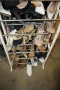 Womens Dress Shoes, Tennis Shoes, Boots, and Misc. Women's Shoes, and (2) Shoe Racks