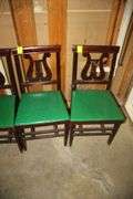 (4) Harp Back Folding Chairs and Folding Table