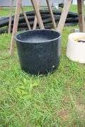 (2) Saw Horses, Cable, (2) Flower Pots, (4) Pieces of 4 Inch Drain Pipe, and Misc. Rope Pieces