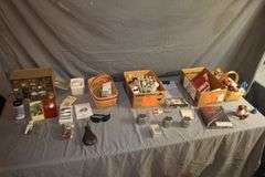 Sewing Thread, Gorilla Glue, Plastic Bolt Bin, Buttons, Table Cloths, Sewing Machine Parts, Gift Tags, and Misc.
