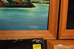 (4) Oil Paintings, Vertical Mirror, (2) Gary Peterson Prints, and Misc. Framed Wall Decor