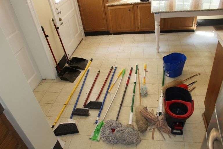 Mops, Swiffer, Brooms, Duster, and Mop Buckets image