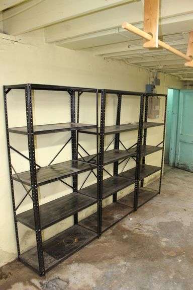 (3) 5 Tier Metal Shelves image