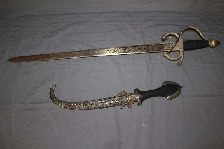 23 Inch Toledo Spain Dagger and 8.5 Inch Moroccan Koummya Dagger