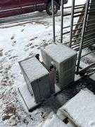 Rolling cart, wire caddy, (2) VFD motor controllers, bldg:Green