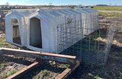 (2) Calf-tel hutches with fence, row:6