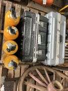 (4) Scott air pack tanks with (2) carrying cases, bldg:Green