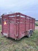 Livestock trailer 6'6" W x 14' L, divider in the middle, under 2500#, row:3
